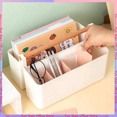 New Desktop Pen Holder Large Capacity Cute Marker Pen Stationery Storage Box Creative Cartoon Pencil Holder Desktop Organizer