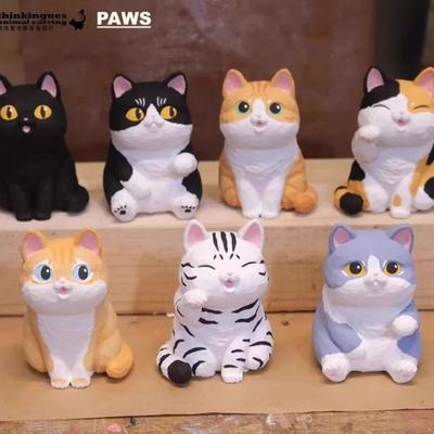 Cute Cats Series Action Figure Tabby Cat Creative Model Ornaments Pendant Bulk Toys Poseable Articulated Scale Detailed Movable Collectible
