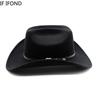 Vintage Western Cowboy Hat for Men Women with Shapeable Wide Brim Cowgirl Felt Hat Cloche Church Sombrero Hombre Caps