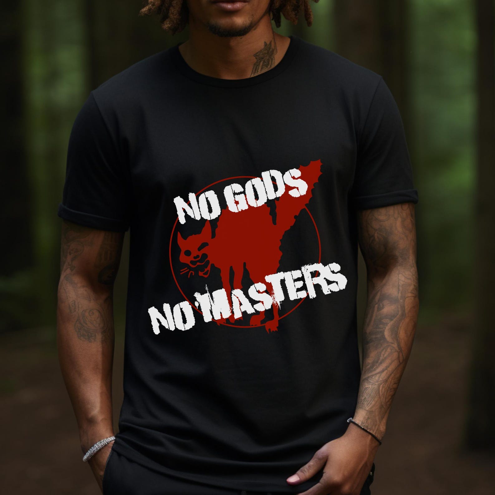 No Gods No Masters Anarchy T-shirt, Counterculture Unisex Tee S