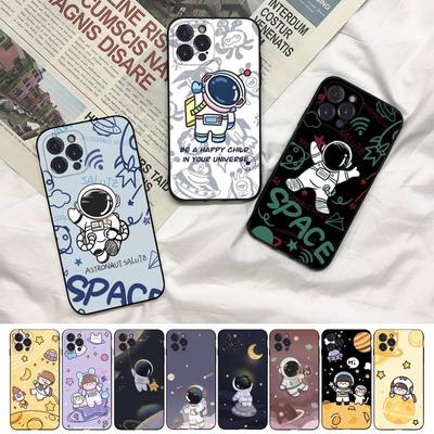 Süße Astronaut Cartoon Handyhülle für Iphone 8 7 6 6s Plus X Se 2020 Xr Xs 14 11 12 13 Mini Pro Max Handyhülle