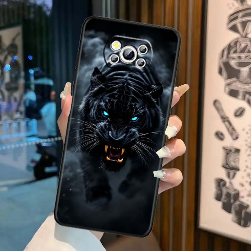 Lion Bear Cat Cool For Xiaomi Mi Poco F3 F4 F5 F6 X3 X4 X5 X6 X7 M3 M4 M5 M6 M7 GT Pro 5G Black Phone Case