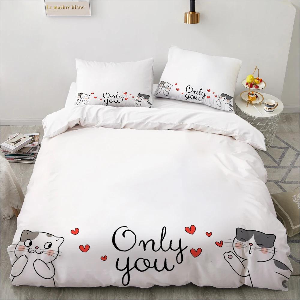 Comforter Animal Kitty Lovely Pet Pink Cat Cartoon Polyester Simple Style Theme Bedroom Decorations Children Girl