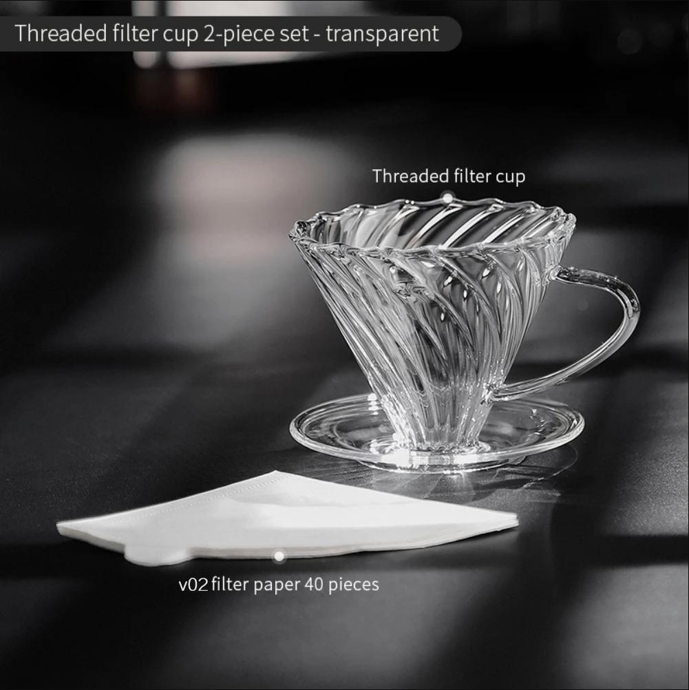 Hand Brewed Coffee Maker Coffee Filter Sharing Pot Set Borosilicate Glass Dripper Set Coffee Server with V02 Coffee Filter