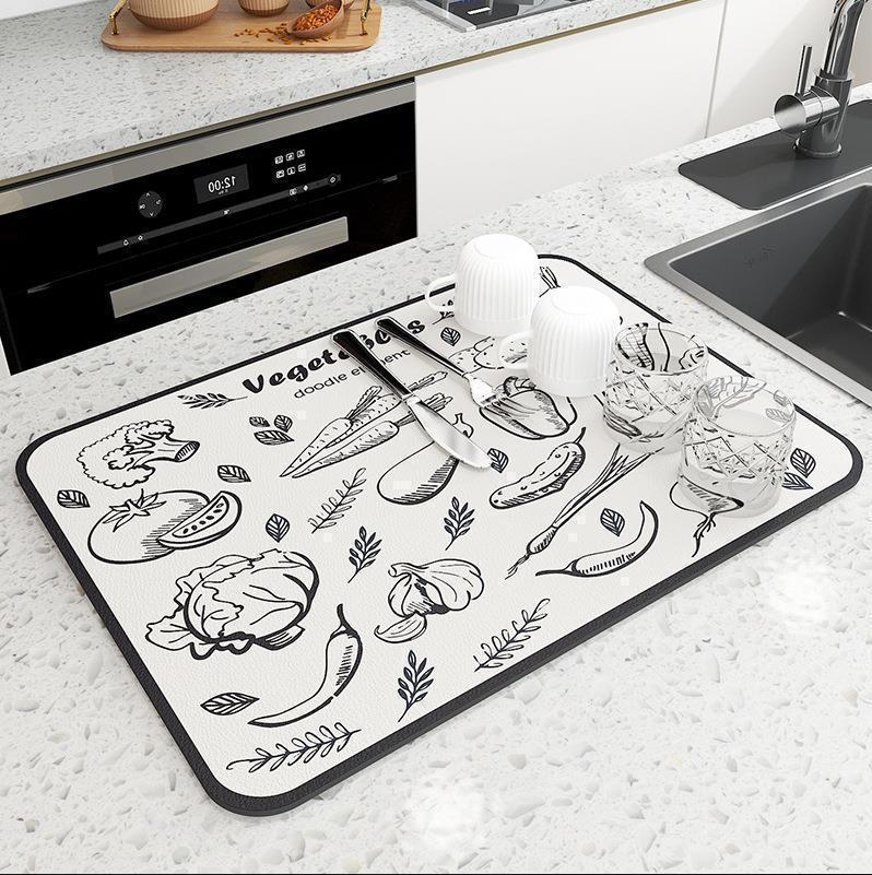 Diatom Mud Coffee Machine Mat: Absorbent, Insulating, and Drying Pad for Kitchen Countertops and Dishes