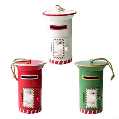 Christmas Tree Mailbox Hanging Decoration Iron Mailbox Hanging Ornament For Front Door Mantels Porch Yard Window Display