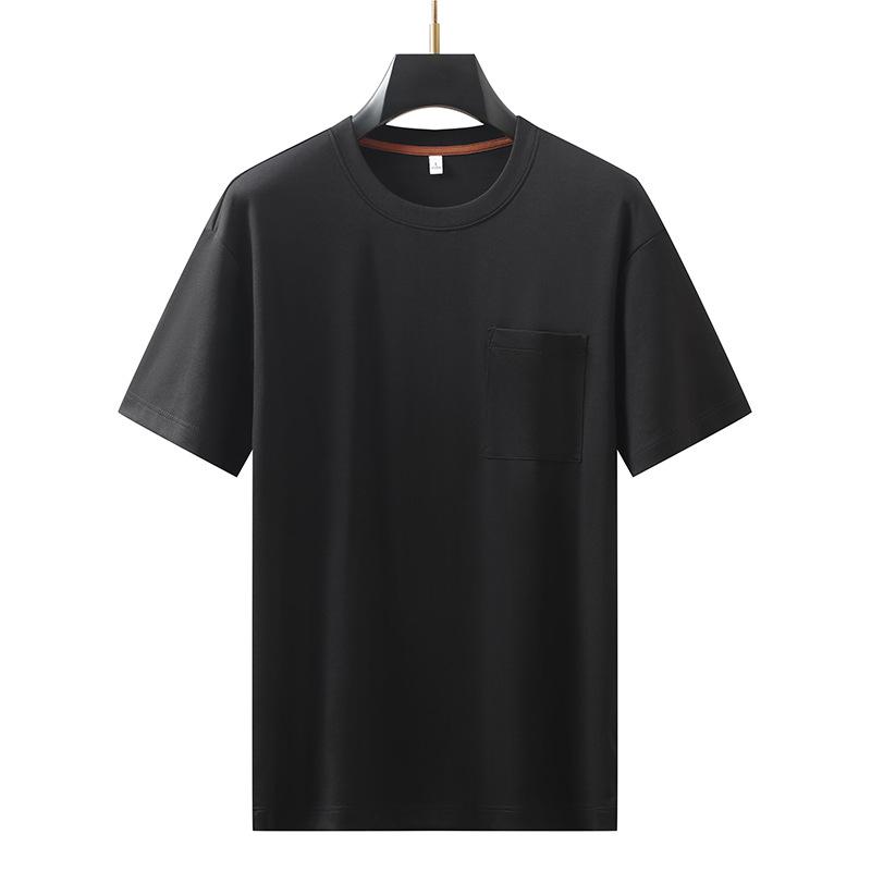 

Мужская легкая футболка с карманом чисто белого цвета - с коротким рукавом, крутой и модный летний топ 4XL