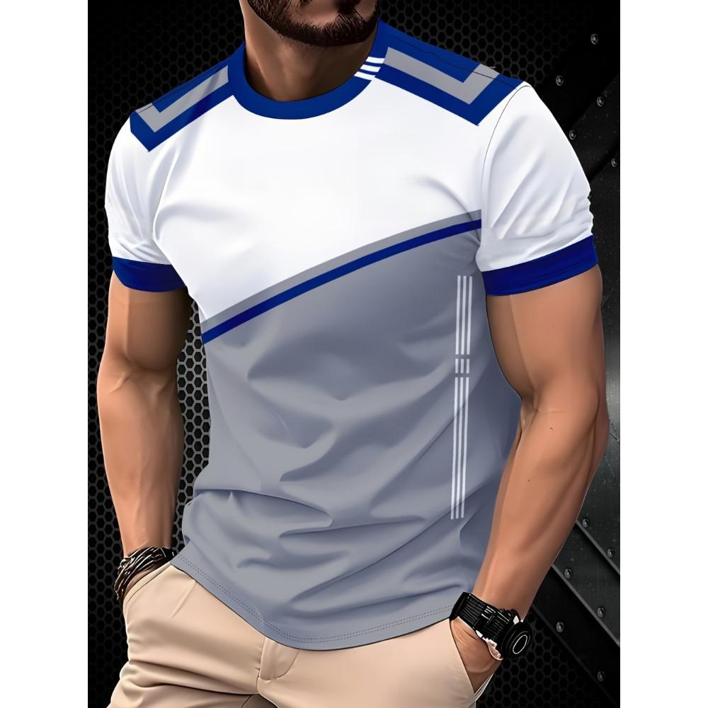 

Men s 3D printed T-shirt with round neck and short sleeves 5XL