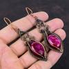 Faceted Kashmir Ruby Earring Copper Wire Wrapped Jewelry Natural Gemstone Earrings Copper Earring Handmade Jewelry Wire Wrap Earring For Mom