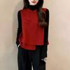 2026 Chinese Style Women's Frog Button Vest - High Collar Plain Shirt