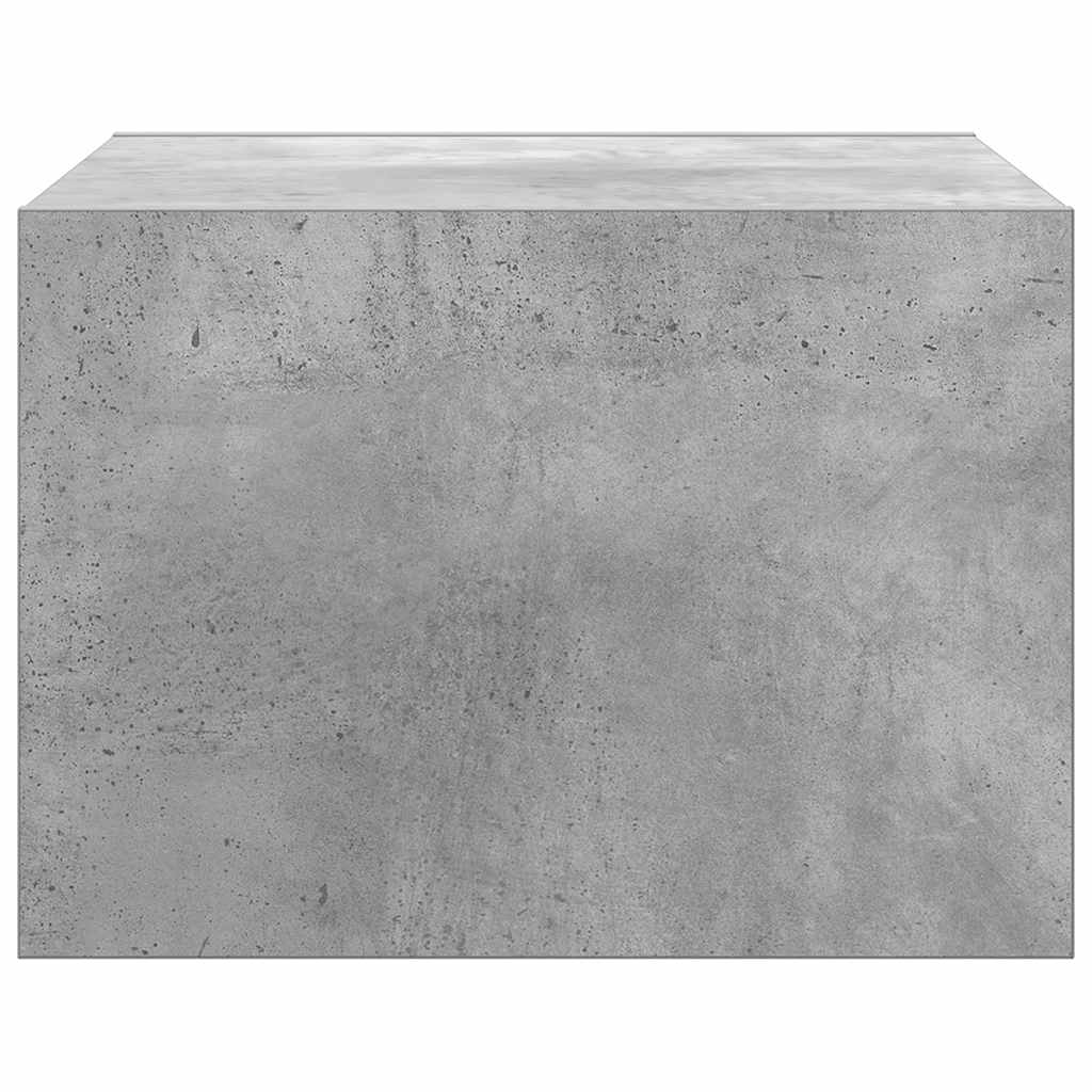 Wall Mounted Nightstand with LED Lights Concrete Grey