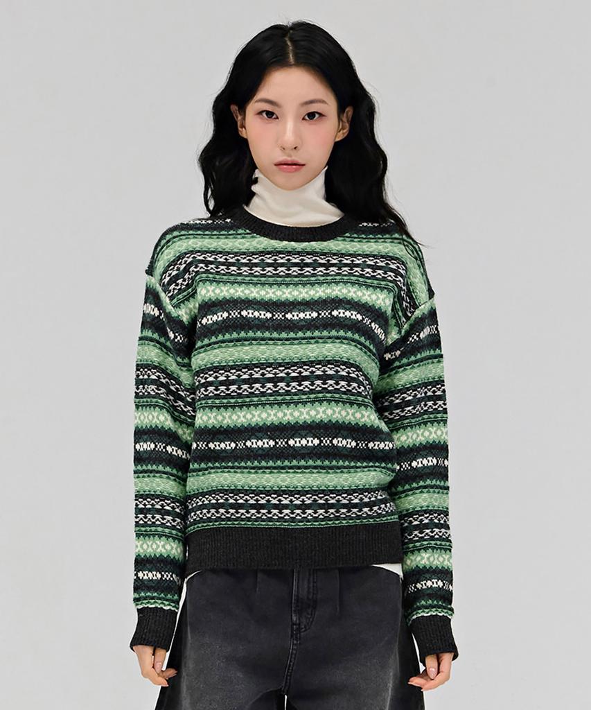 CHASECULT Women'S Multi-Pattern Sweater - Green