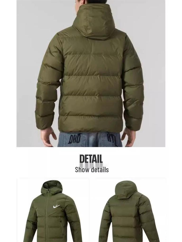 Giacca Invernale Spessa con Cappuccio Patchwork in Cotone Unisex da Uomo 2025