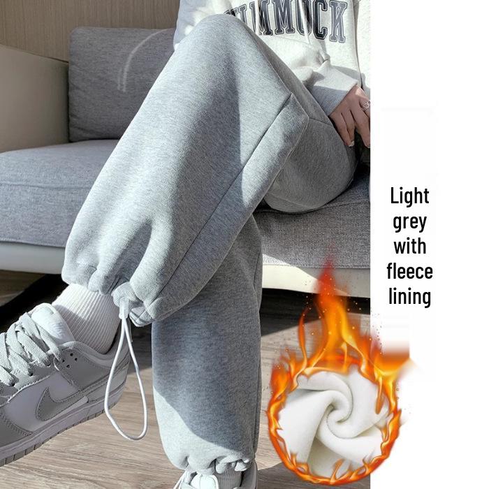 Maternity Lambswool Fleece-Lined Cotton Sweatpants | Autumn/Winter Loose Fit | Cuffed & Wide Leg Styles