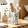 Elegant Makeup Brush Holder 3D Printed Angel Wings Vase & Pen Holder, Sculpture Winged Desktop Decor, Multi‑Functional Dry Flower Vase, Artistic