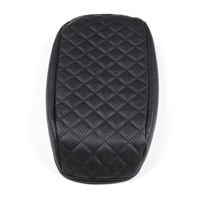 Car Stowing Tidying Armrest Box Panel Check Leather Carbon Fiber For Ford Maverick