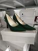 Green Plaid Classic Casual High Heels New Pattern Embossed Fashion Oversize Shoes In Spring and Summer 2026 Pumps Women Shoes