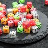 100pcs 8mm Mini Dice Square Angle Points Assorted Colors Durable Party Game Accessories for Tabletop Point Games Casino JXB