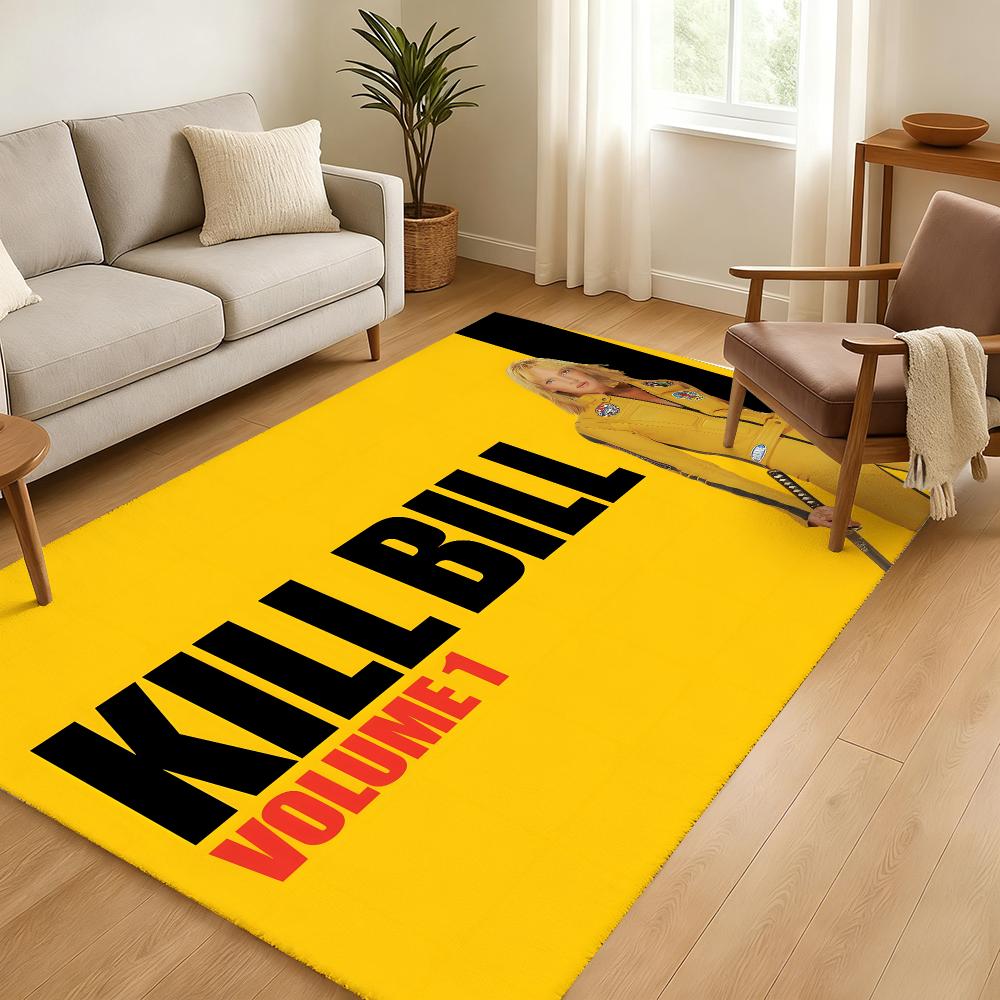 Classic Movie K-Kill Bill Floor Mat Soft Thickened Absorbent Non-Slip Bedroom Living Room Door Mat Home Decor Flannel Rugs