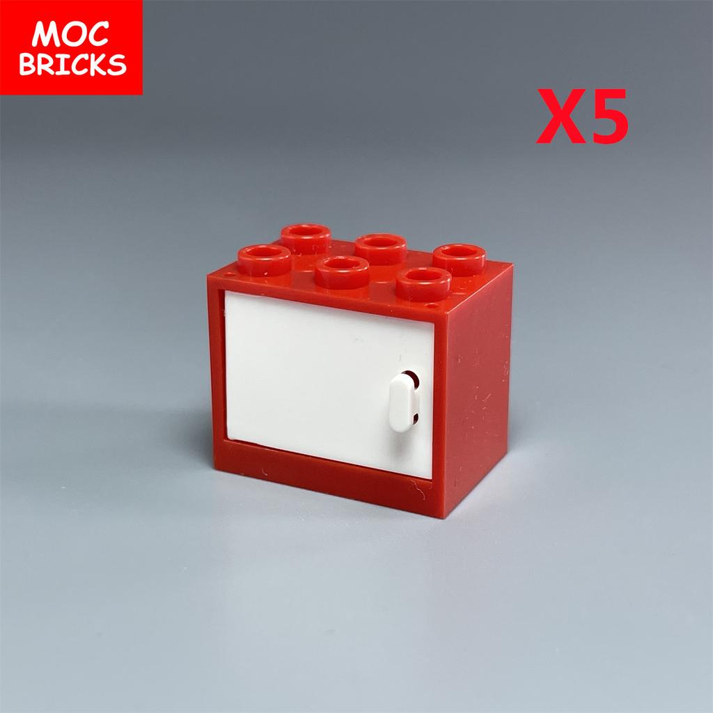 MOC Blocks Box Cupboard Container 2x3x2 Cabinets Assembles Particles 4532 4533 City House Construction Bricks Parts