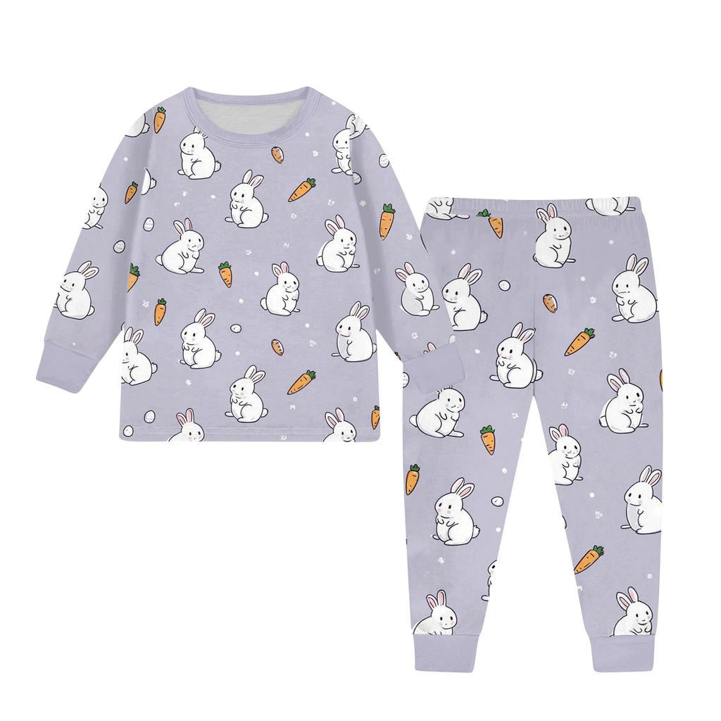 Children's Set - Printed Cartoon Two-Piece Outfit Set For Boys And Girls