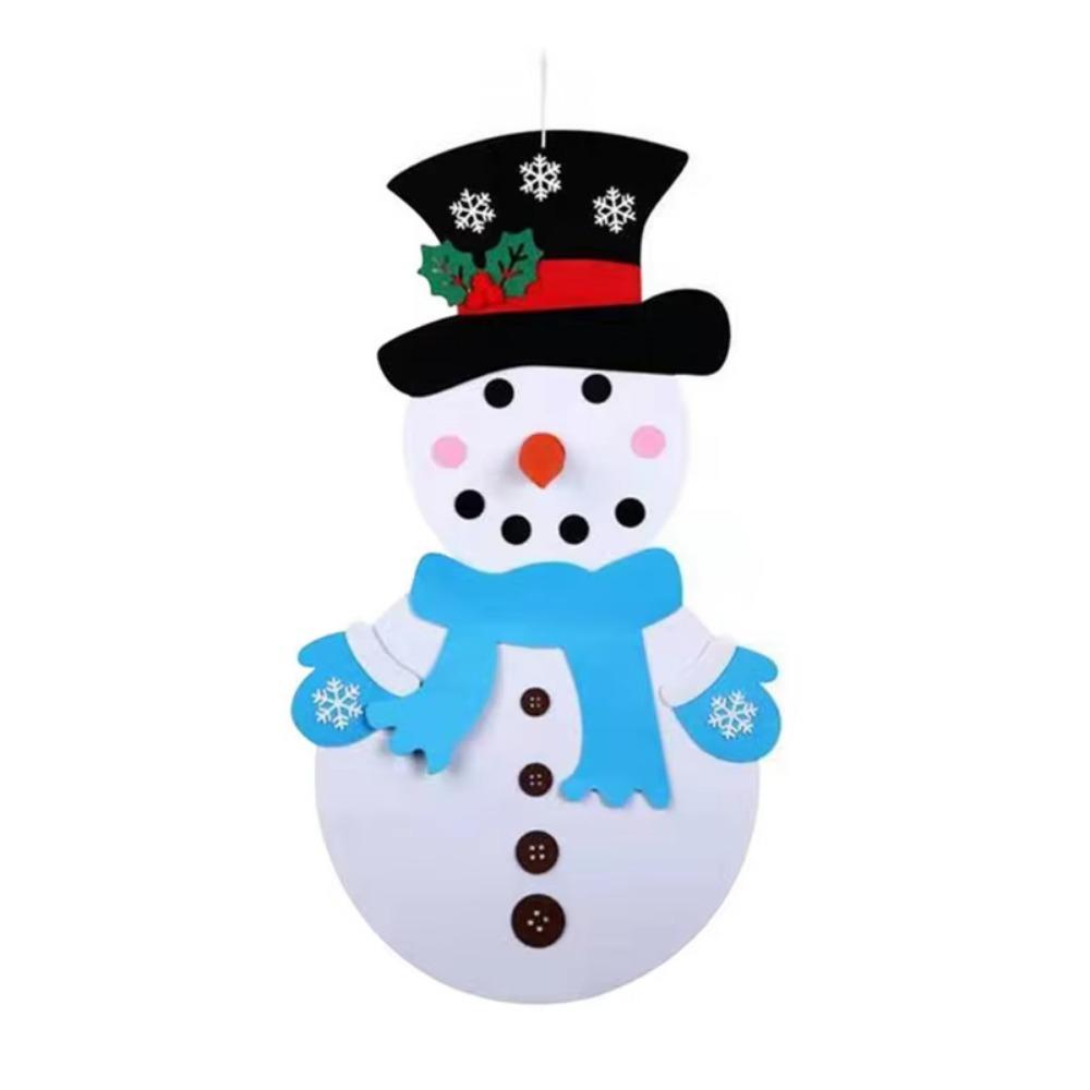 Cartoon DIY Felt Snowman Handmade Wall Hanging Snowman Christmas Snowman Pendant  Children's Toy