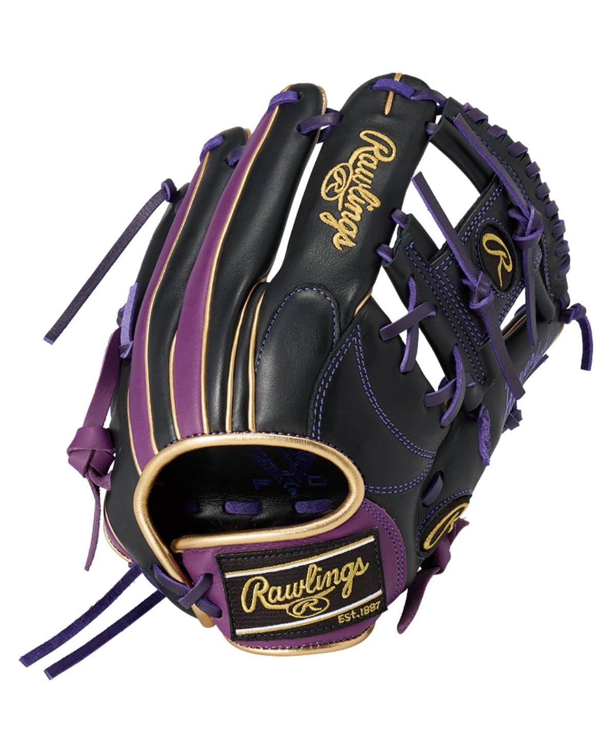 

Rawlings Baseball Hyper Tech Color Sync Glove Throw Glove, Junior/Jr., Kids (GJ5FHTCN6L), All-Around, Black/Purple, Large, Right-Handed