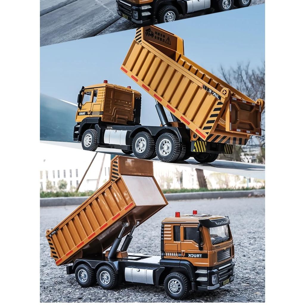 1/50 City Heavy Tipper Truck Model Diecasts Metal Toy Slag Coal Mine Transport Vehicles Car Model Sound and Light Childrens Gift
