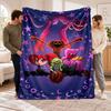 Flanell-Fleece-Decke mit Mohnblumen-Spielzeit-Design, Weicher, leichter Überwurf für Bett, Sofa, Reisen