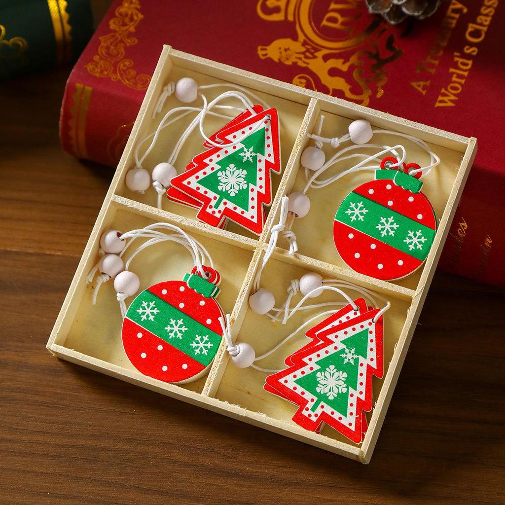 Prachtige Houten Kerstversieringen Doos: Kerstboomversieringen & Kleine Cadeautjes