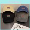 Color Retro Solid Letter Soft Top Fitted Cap Sunshade Ventilation Women Men