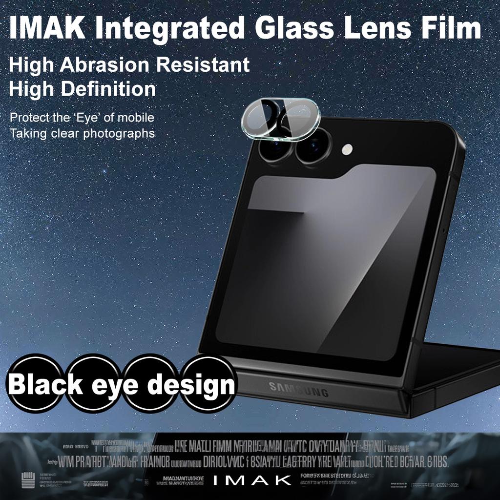 For Samsung Galaxy Z Flip 7 FE 5G Glass IMAK High Definition Integrated Glass Lens Film Black Eye Design