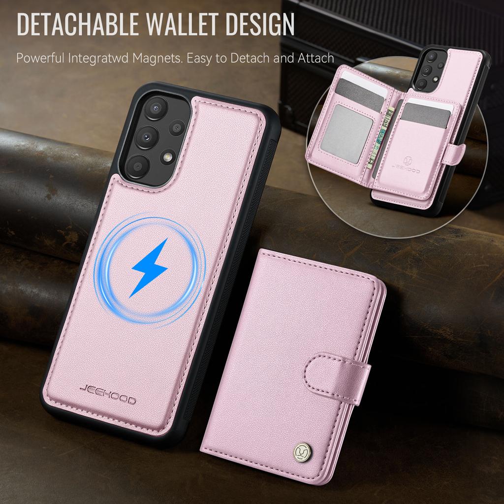 For Samsung Galaxy A52 5G/Galaxy A52s 5G/Galaxy A52 4G Case JEEHOOD J09 RFID Blocking Card Holder Leather Back Phone Cover Magnetic Case