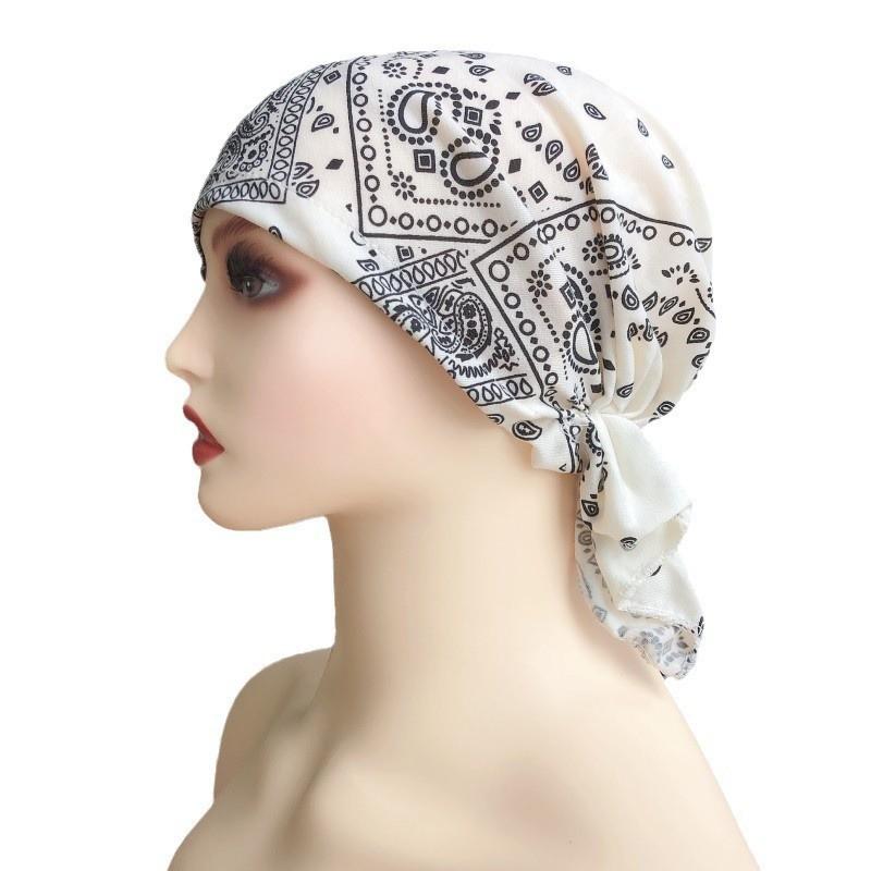 

Стильная женская хлопковая шапка баотоу: Эластичный, дышащий, легкий головной платок для всесезонного использования. One Size