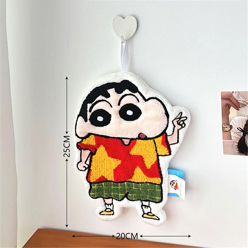Perfect Crayon Shin Chan Hand Towel Cute Crayon Shin Chan Hanging Towels Absorbent Kitchen Bathroom Wipe Towel Anime Cartoon Kids Towels