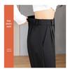 High-Waist Women's Wide-Leg Straight Pants - Spring/Autumn, Slimming, Extra Long Drape