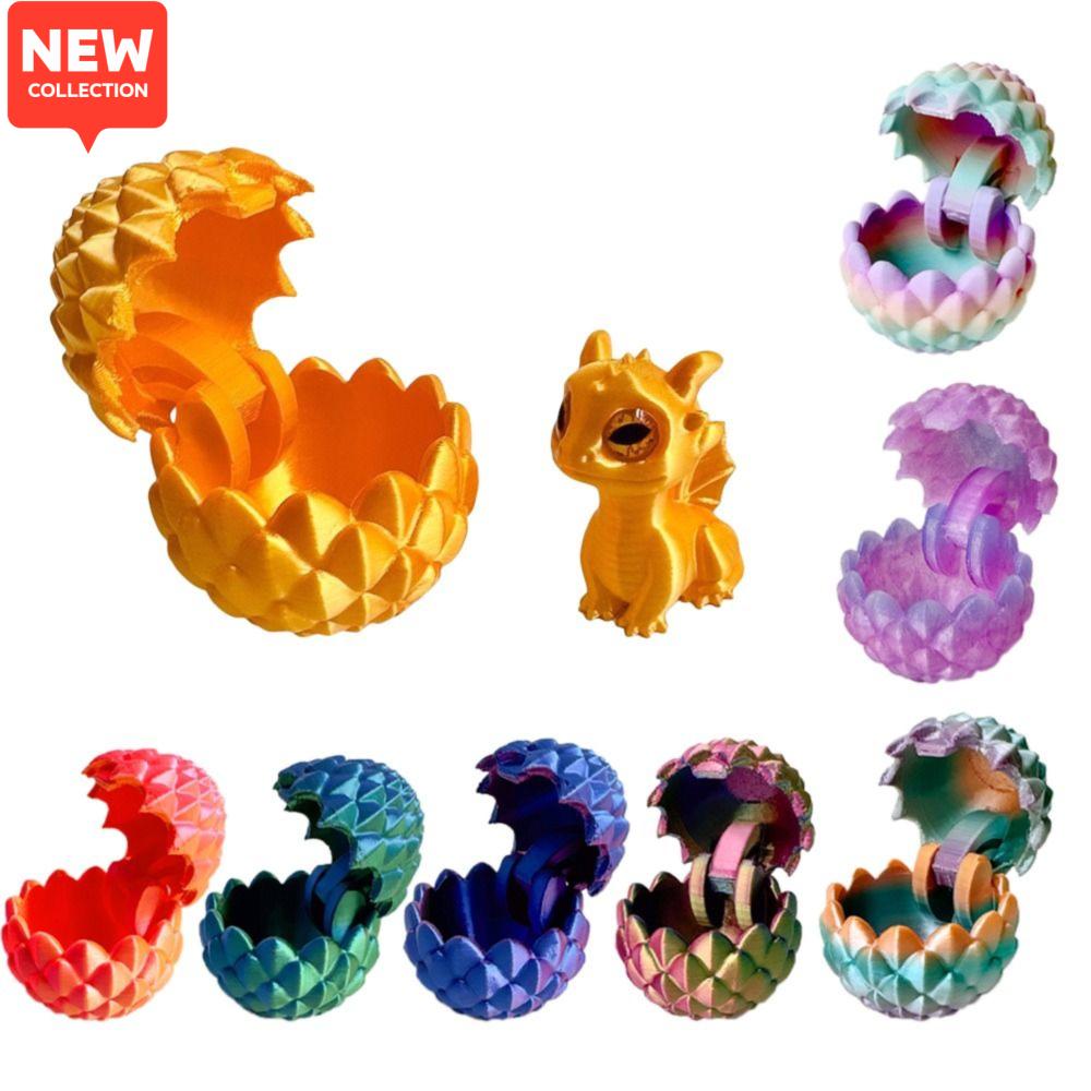 New 3D Printed Dragon Egg Creative Colorful Dragon Egg Model Toy Collectible Cute Dragon Baby Desktop Ornament Party Favors