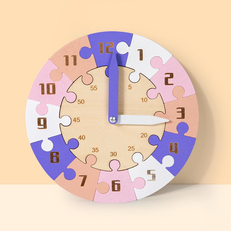 Children's Wooden Educational Clock Puzzle for Early Learning