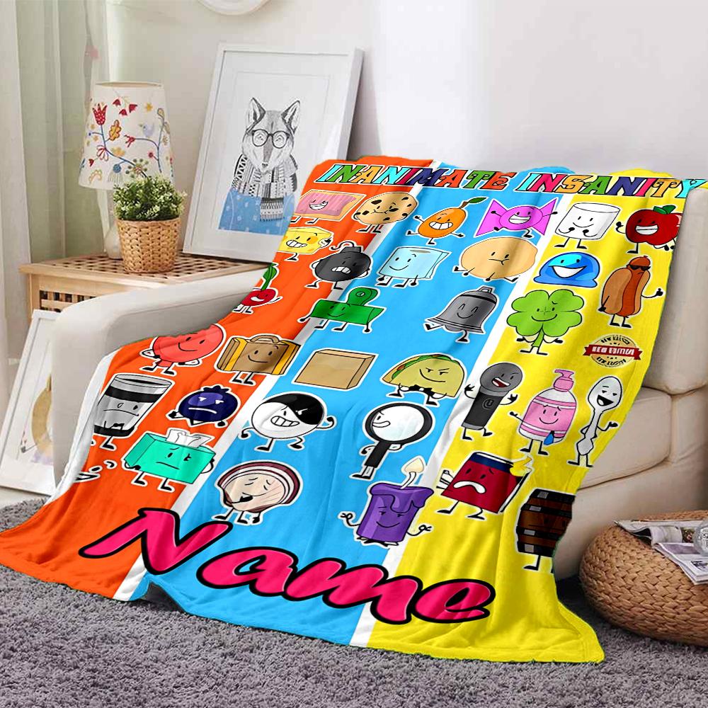 Customiz Name Personality Nanimate Insanity Blanket Soft &Warm Sofa Office Bed Travel Lunch Break Blanket, Gift Suitable All Seasons