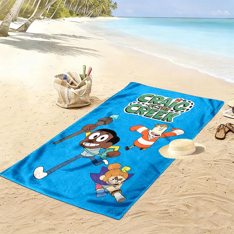 Creek Hideout Print Beach Towel, Large Soft Quick Dry Towel for Beach Camping Swimming