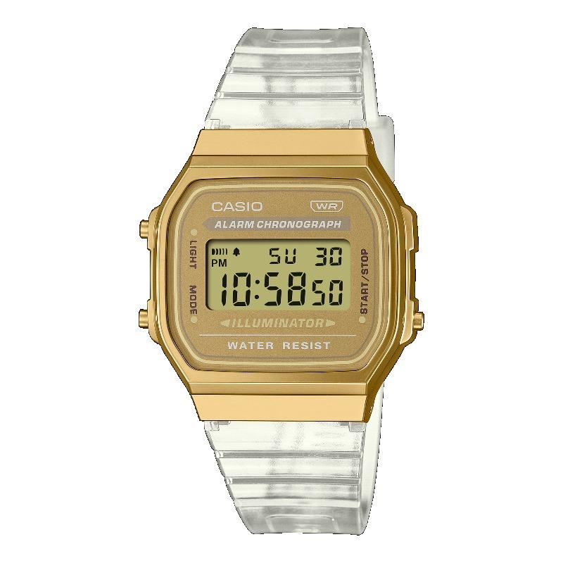 Casio Men s Resin Water Resistant Alarm Quartz Watch A168XESG-9A