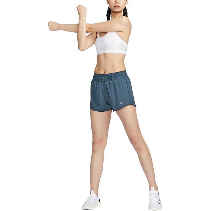 Nike Comodi Morbidi Delicati sulla Pelle Traspiranti Asciugatura Rapida Vita Media Tre Quarti Casual Pantaloncini Pantaloncini Donna Blu Profondo Mare DX6011-478
