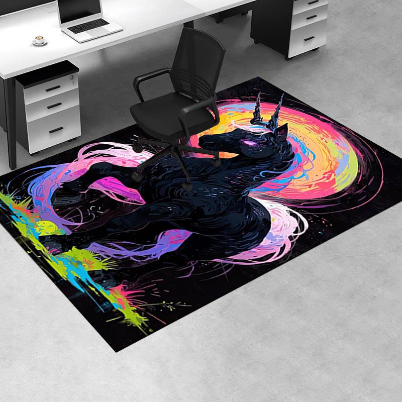 1pc Unicorn,Fantasy,Rainbow Office Carpet Soft Polyester Entrance Carpet Washable Non slip Machine W