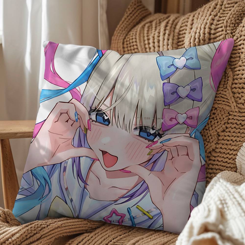 Cartoon Amechan KAngel NSO Pillow Case Sofa Living Room Bedroom Headboard Backrest Cushion Square Cushion Nap Time