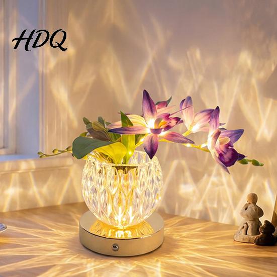 Romantische Atmosphäre Beleuchtung Blume Tischlampe 3 Farben Orchidee Nachtlicht Wiederaufladbar Kabellos Touch-Dimmbar Künstlich Beruhigendes Schlafhilfe Licht LED