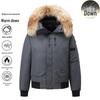 Unisex Winter Down Parka with Fur Collar and Hood