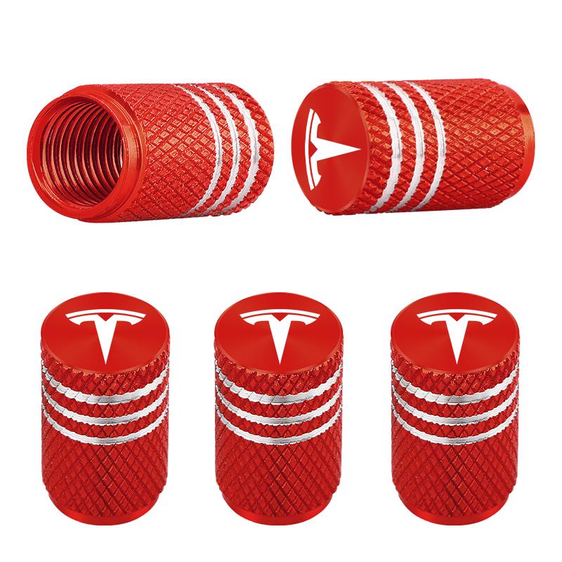 FOR Car Tire Valve Stems Cap Aluminum Tire Wheel Stem Air Valve Cap For Tesla Model 3 Model X Y S Roadster