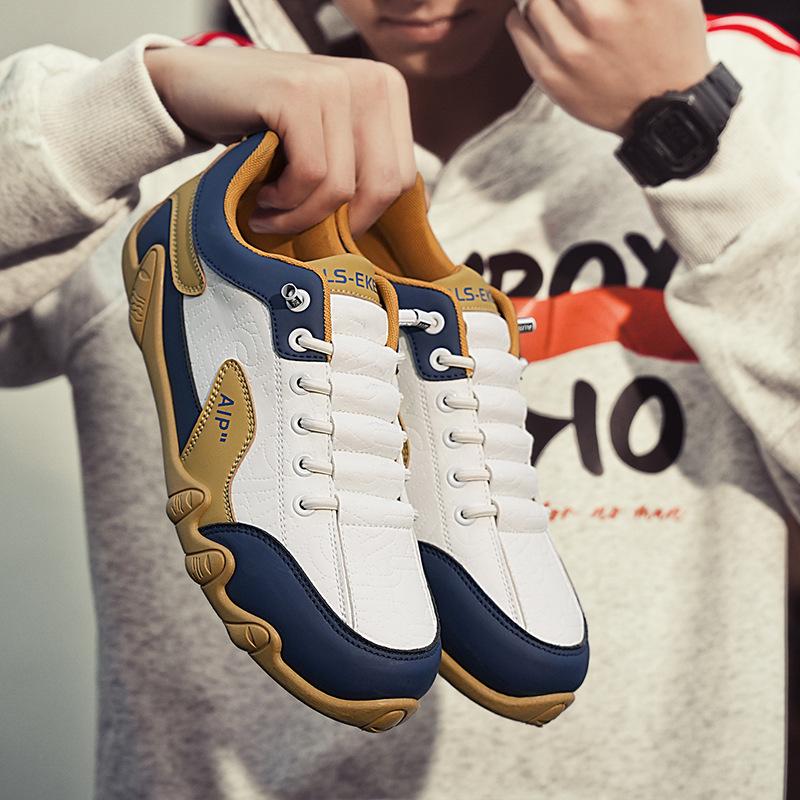 Spring Korean version of men's color matching, one-pedal lazy shoes, wear-resistant casual flats, fashionable low-top sports shoes