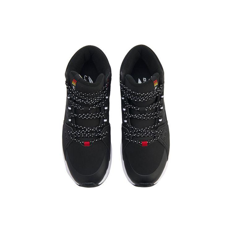 Li Ning Pioneer Shock Absorbing Non-Slip Wear-Resistant High-Top Sports Casual Shoes Men Shoes Black White AGCN125-4