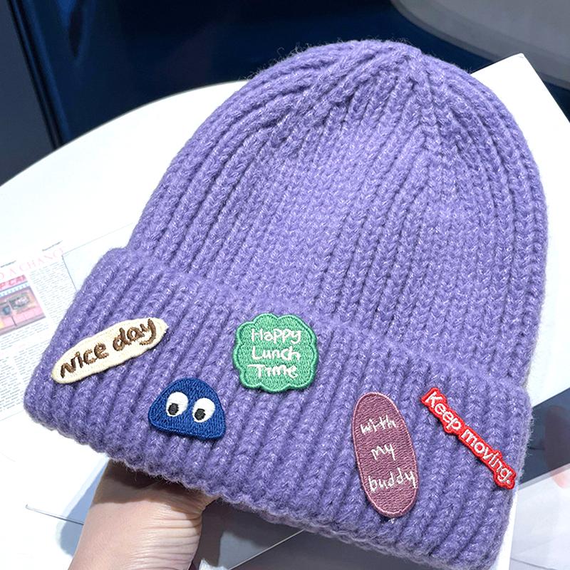 

Новые зимние женские шапки-бини, вязаные шапки, мужские элегантные однотонные теплые шапки, модные кепки M（56-58cm）